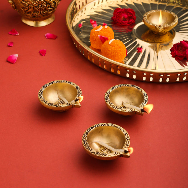 Brass Oil Diya Set Of Four