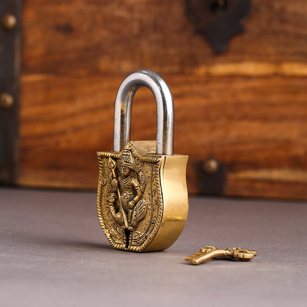 Brass Murugan Door Lock (4.5 Inch)