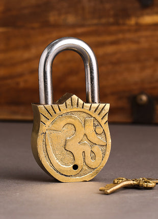 Brass Murugan Door Lock (4.5 Inch)