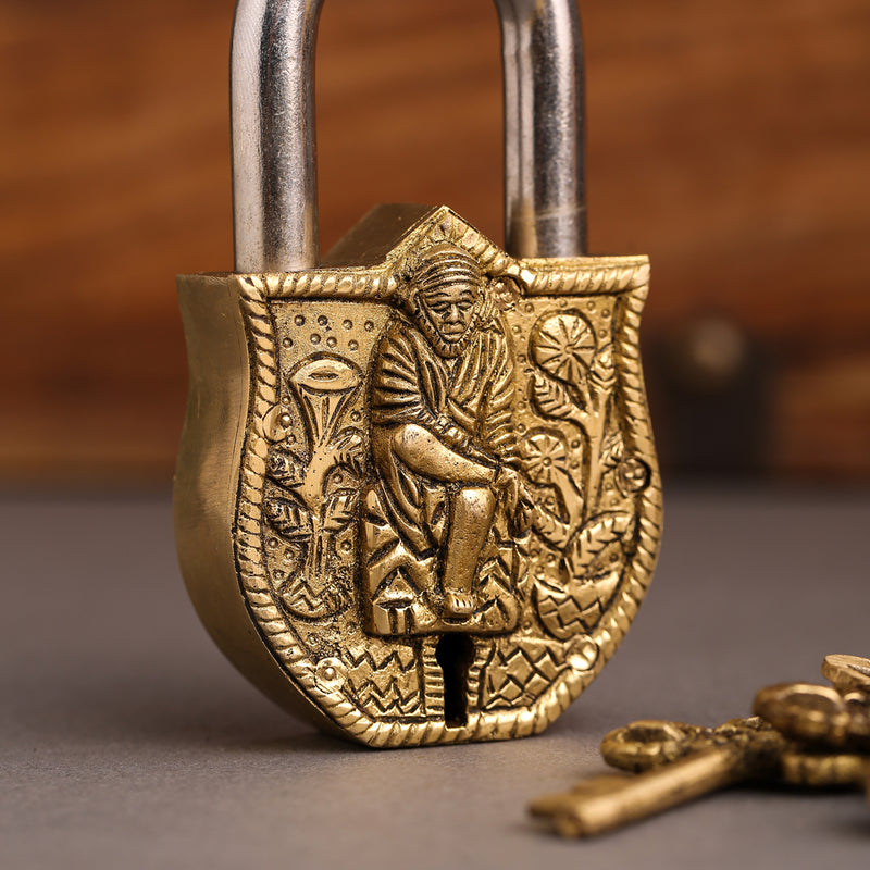 Brass Sai Baba Door Lock