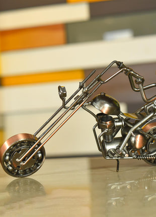 Metal Miniature Motorbike With Rider (5 Inch)