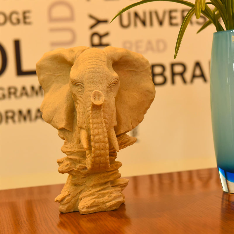 Ceramic Elephant Head Statue (10 Inch)