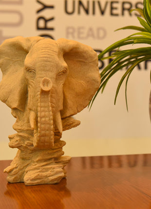 Ceramic Elephant Head Statue (10 Inch)