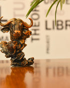 Polyresin Bull With Baby Head Statue Abstract Modern Decor (5.5 Inch)