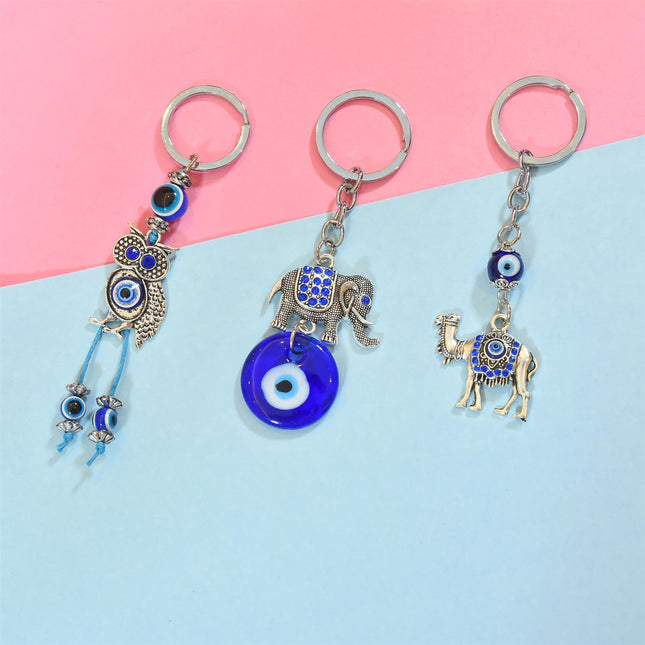 Evil Eye Keychain Pack Of Three (4.5 Inch)