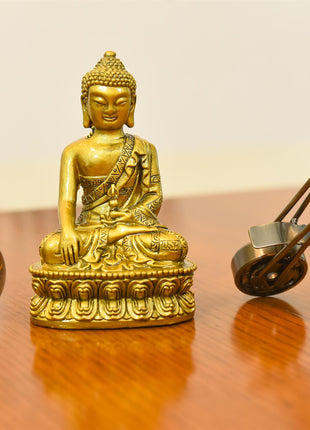 Polyresin Sitting Buddha Meditation Idol (4.5 Inch)