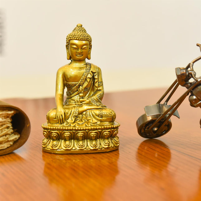 Polyresin Sitting Buddha Meditation Idol (4.5 Inch)