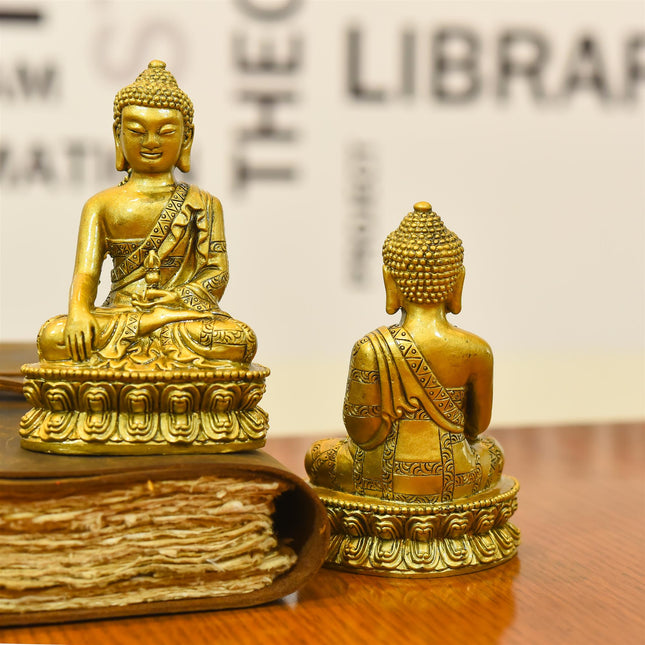 Polyresin Sitting Buddha Meditation Idol (4.5 Inch)