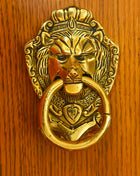 Brass Lion Face Door Knocker (5.5 Inch)