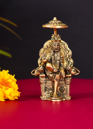 Brass Chatra Sai Baba Statue (4.5 Inch)