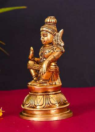Brass Lord Ayyappa/Ayyappan Superfine Idol (6.2 Inch)