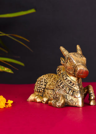 Brass Sitting Shiva Nandi Idol