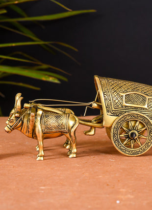Brass Double Bullock Cart (3.5 Inch)