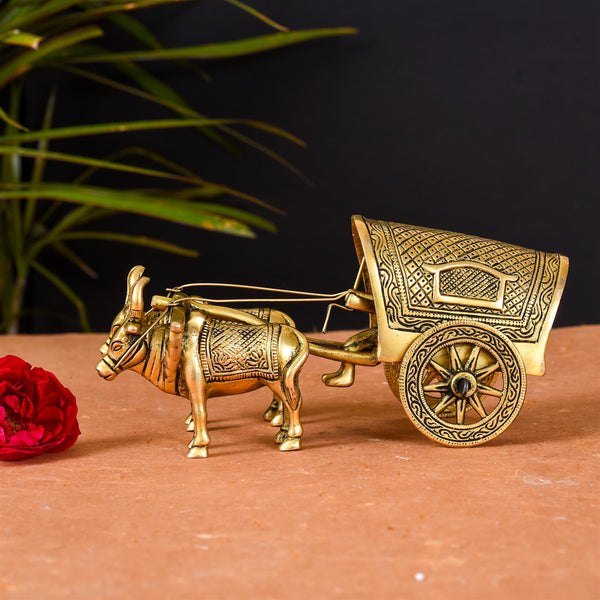 Brass Double Bullock Cart (3.5 Inch)