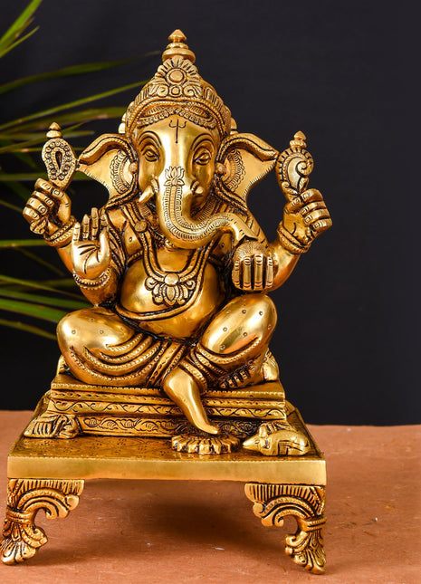 Buy Brass Ganesh Idol Symbol of Prosperity at Vedanshcraft – Vedansh Craft