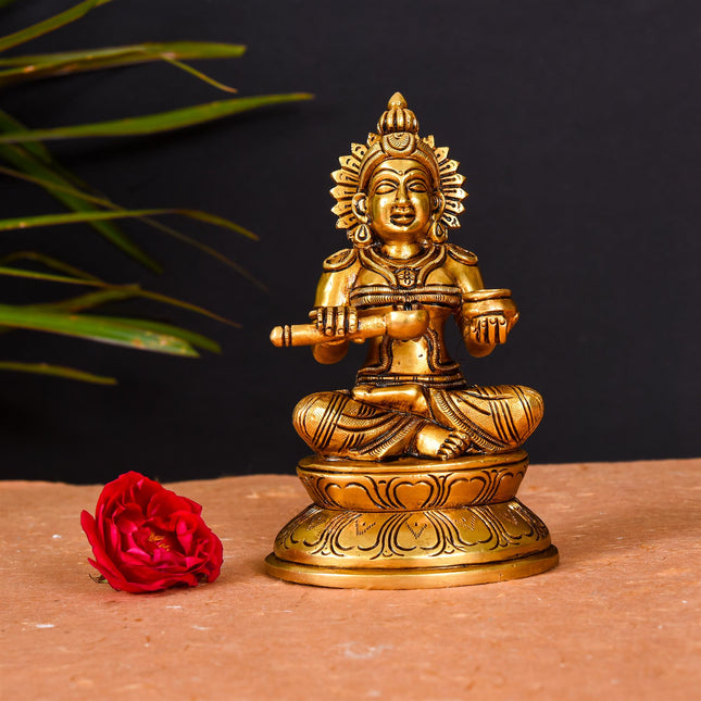 Brass Superfine Annapurna Devi Statue (6.5 Inch)