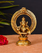 Brass Lord Frame Ayyappa/Ayyappan Superfine Idol (6 Inch)