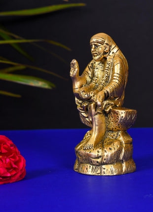 Brass Sai Baba Statue/Idol (5.2 Inch)