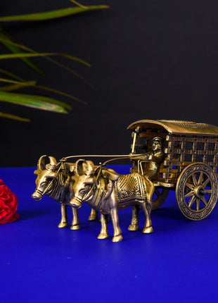 Brass Double Bullock Cart (3.2 Inch)