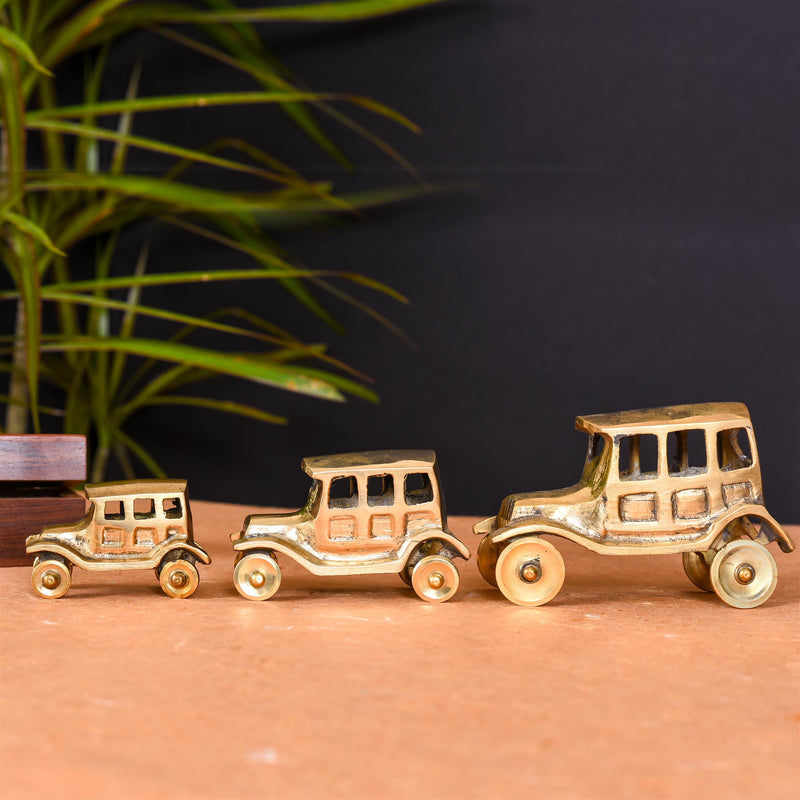 Brass Vintage Car Set