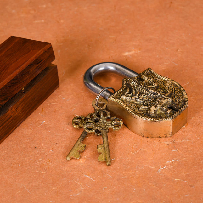 Brass Kali Door Lock (4.5 Inch)