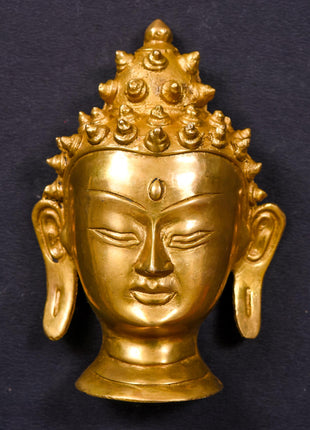 Brass Buddha Face Wall Hanging (6 Inch)