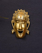 Brass Tribal Face Wall Hanging (4.3 Inch)