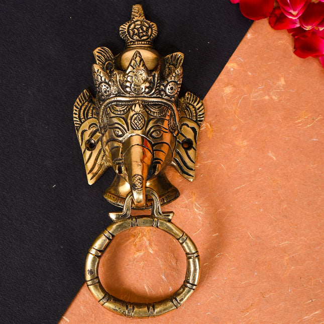 Brass Ganesha Door Knocker (6.2 Inch)