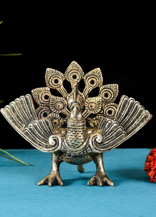 Brass Mini Peacock Urli Diya/Lamp (6.5 Inch)