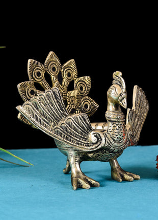 Brass Mini Peacock Urli Diya/Lamp (6.5 Inch)