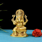 Brass Ganesha Superfine Idol (7 Inch)