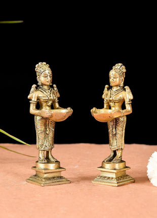 Brass Deep Lakshmi Pair (5 Inch)