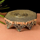 Beautifully Carved Brass Chowki/Stool (3.5 Inch)