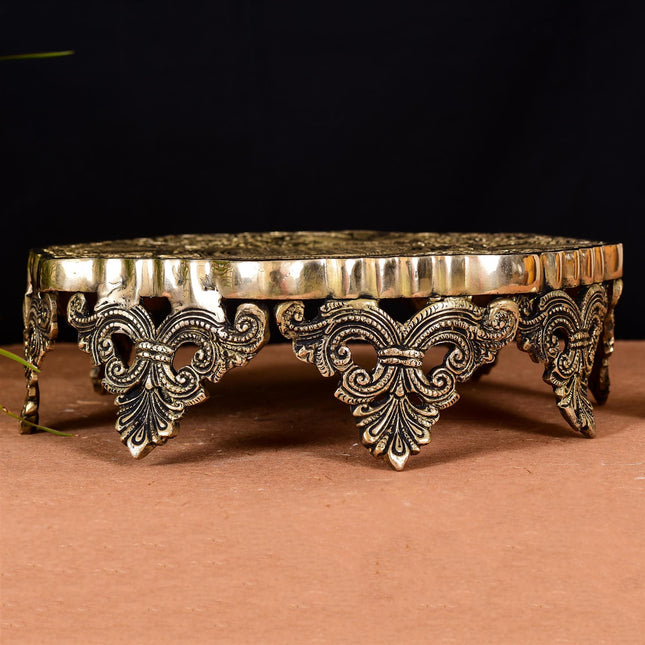 Brass Ethnic Chowki (3.5 Inch)