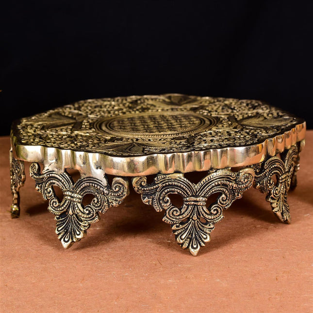 Brass Ethnic Chowki (3.5 Inch)