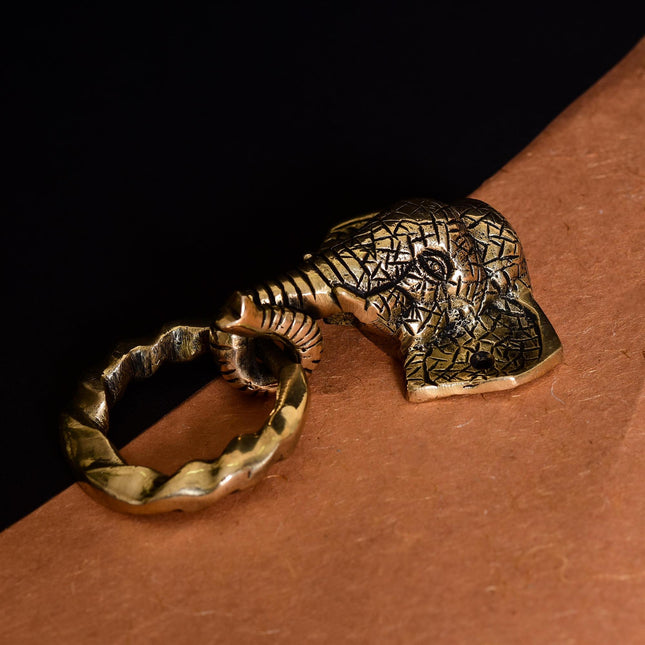 Brass Elephant Door Knocker (6.2 Inch)