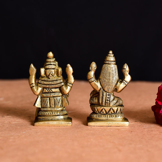 Brass Ganesha And Lakshmi Set Idol