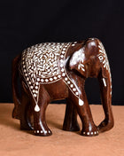 Wooden Inlay Elephant Statue (6 Inch)