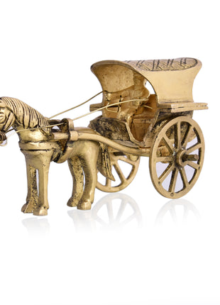 Brass Handmade Horse Chariot/Cart (2.6 Inch)
