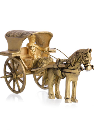 Brass Handmade Horse Chariot/Cart (2.6 Inch)