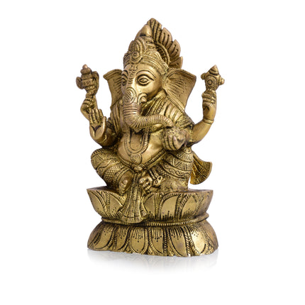 Brass Lord Ganesha Idol (7.2 Inch)
