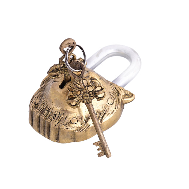 Brass Lion Face Door Lock With Three Brass Keys