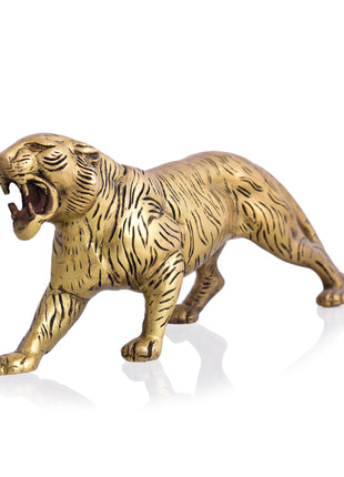 Brass Roaring Tiger Figurine