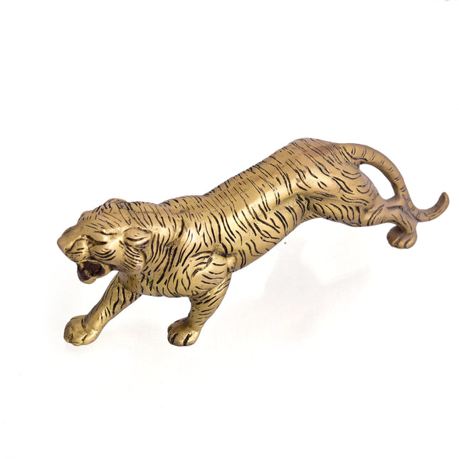 Brass Roaring Tiger Statue