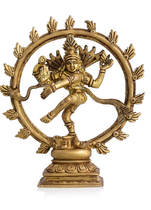 Brass Superfine Nataraja Dancing Shiva Statue (6.5 Inch)