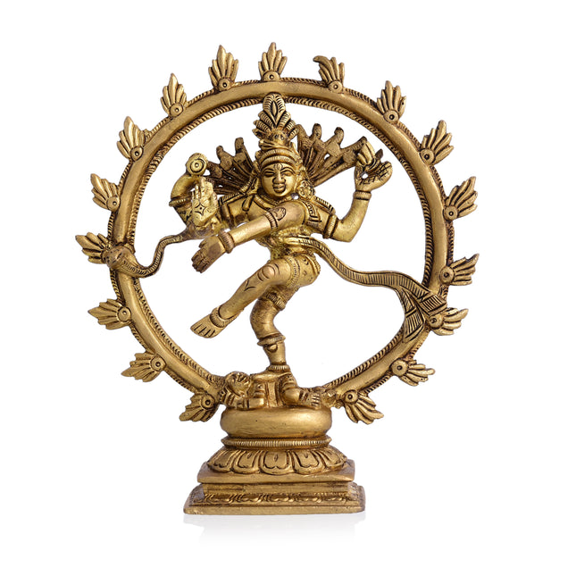 Brass Superfine Nataraja Dancing Shiva Statue (6.5 Inch)