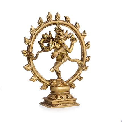 Brass Nataraja Dancing Shiva Idol (9 Inch)