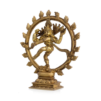 Brass Nataraja Dancing Shiva Idol (9 Inch)