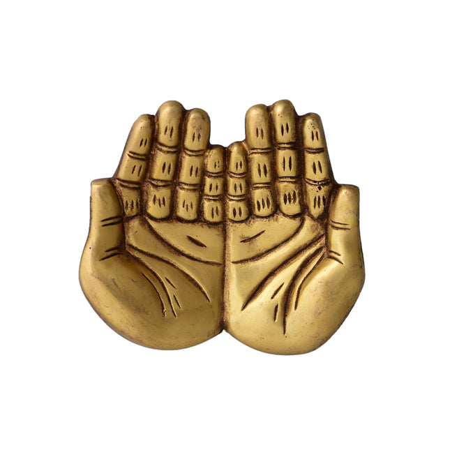 Brass Hand Shaped Dish/Plate (3.8 Inch)