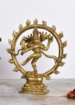 Brass Superfine Nataraja Dancing Shiva Statue (6.5 Inch)